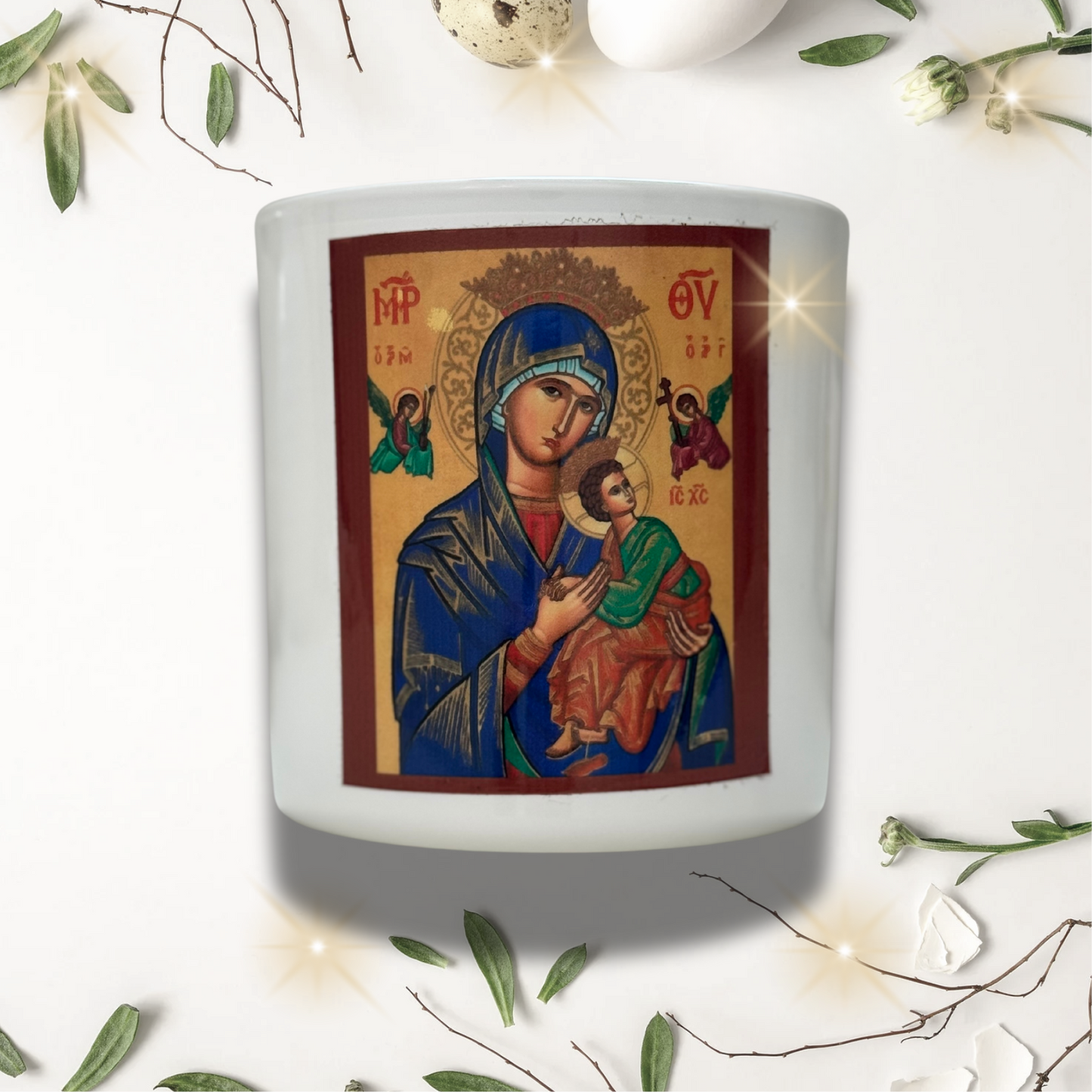 WHITE RELIGIOUS CANDLE HOLDER | KANDILAKI