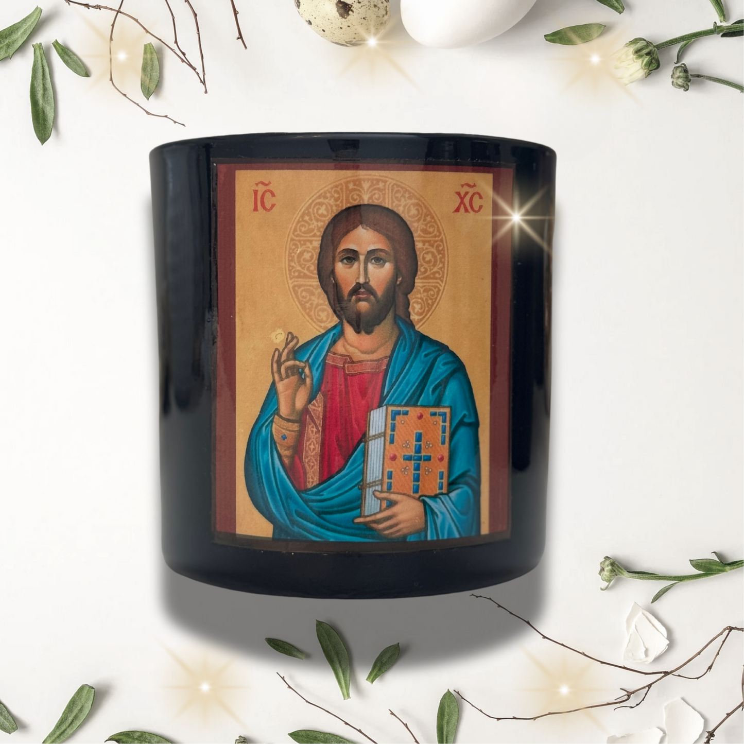 BLACK RELIGIOUS CANDLE HOLDER | KANDILAKI