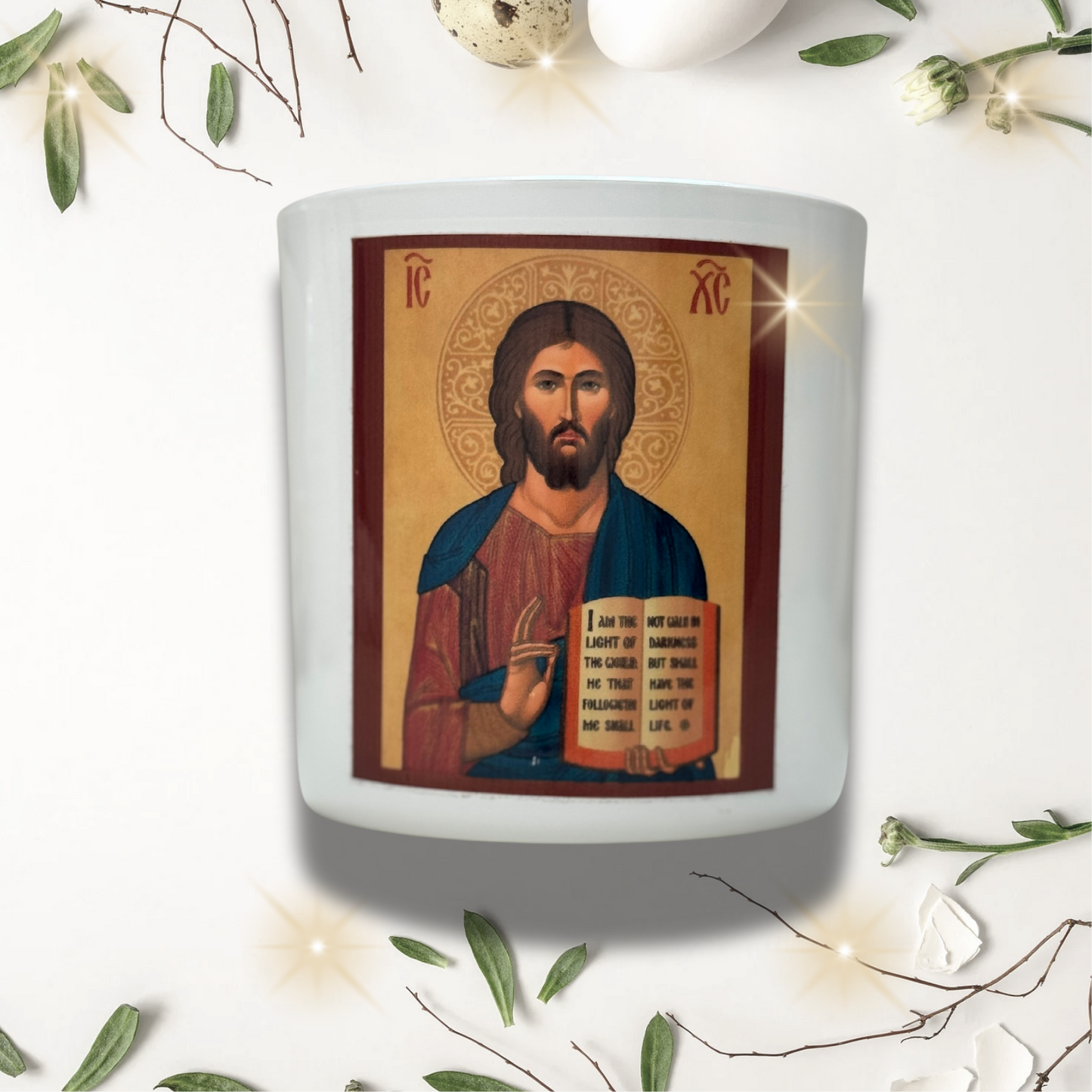 WHITE RELIGIOUS CANDLE HOLDER | KANDILAKI
