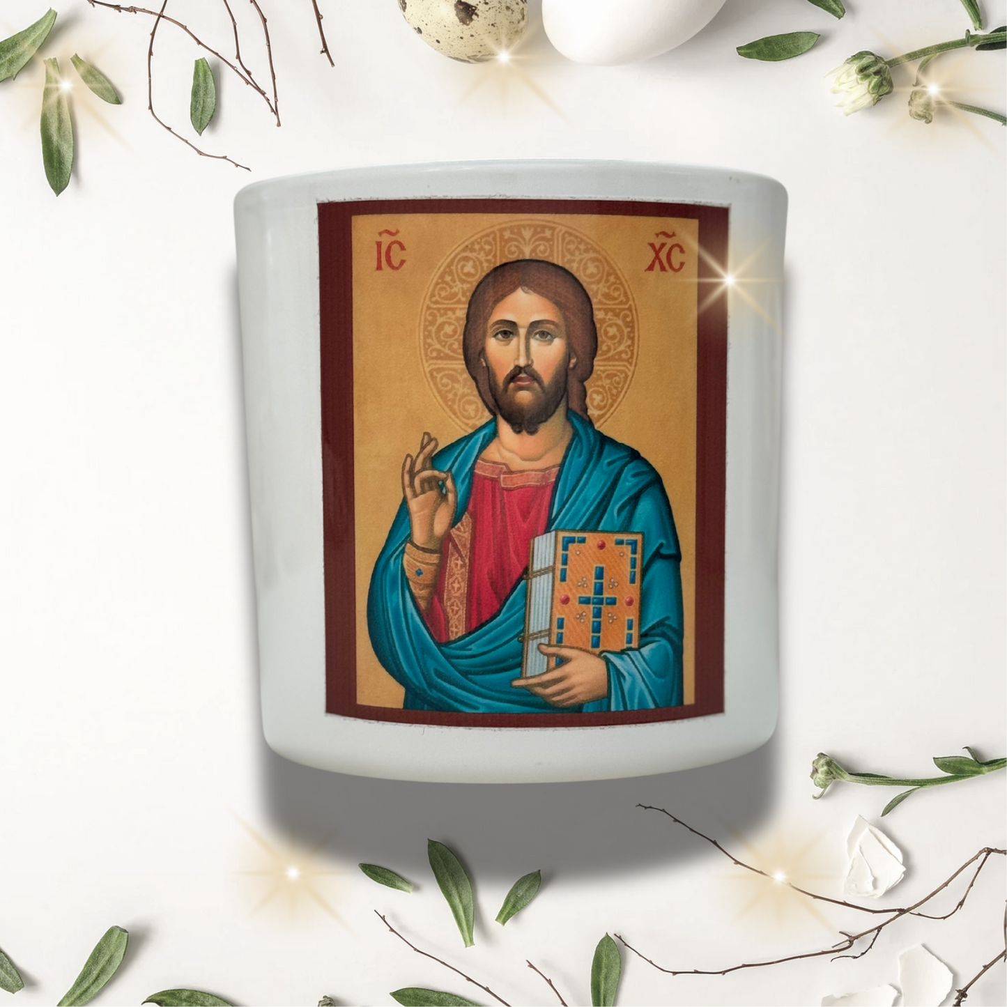 WHITE RELIGIOUS CANDLE HOLDER | KANDILAKI