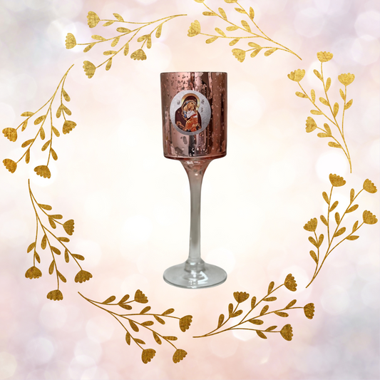 ANTIQUE METALLIC TALL CANDLE HOLDER | KANDILAKI